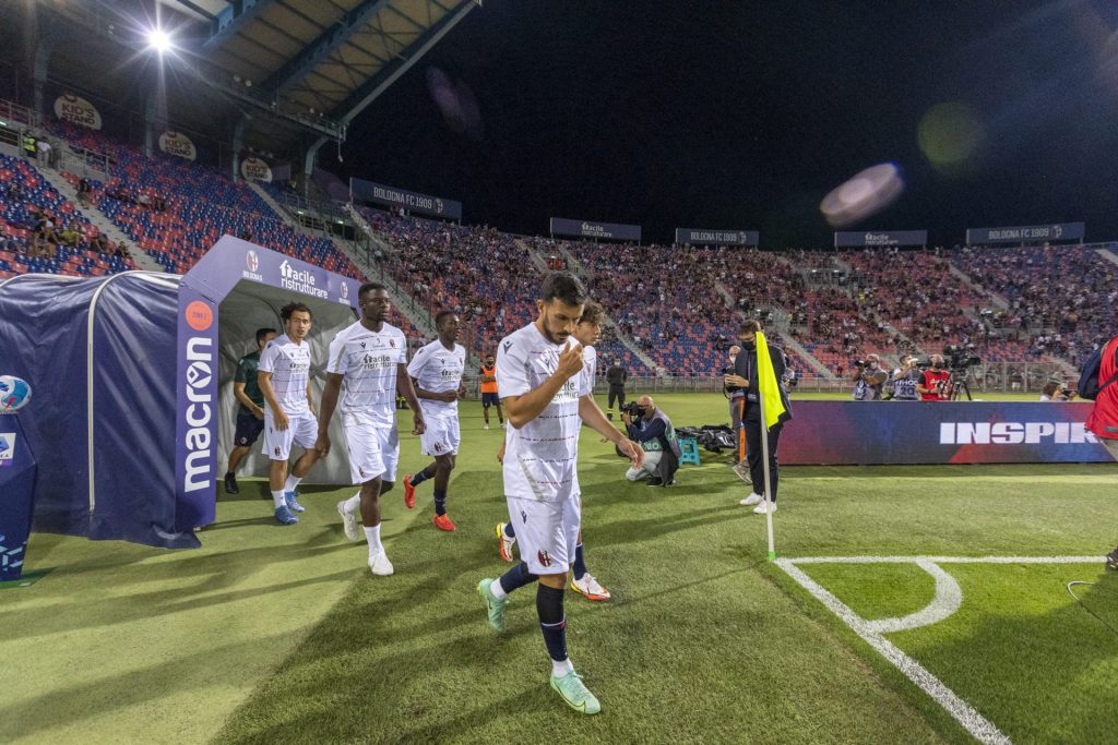 Theate And Medel Train With The Group Bolognafc